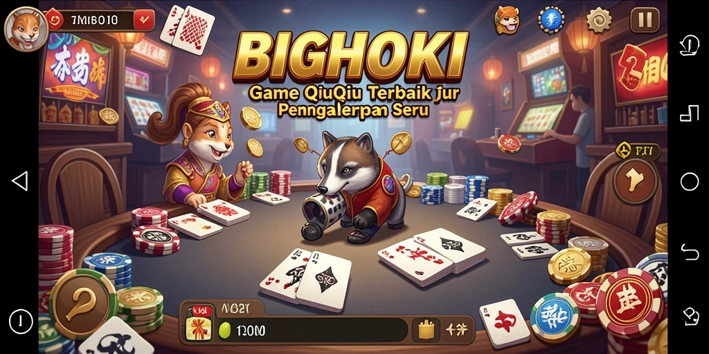 Screenshot gameplay QiuQiu BIGHOKI yang mendebarkan.