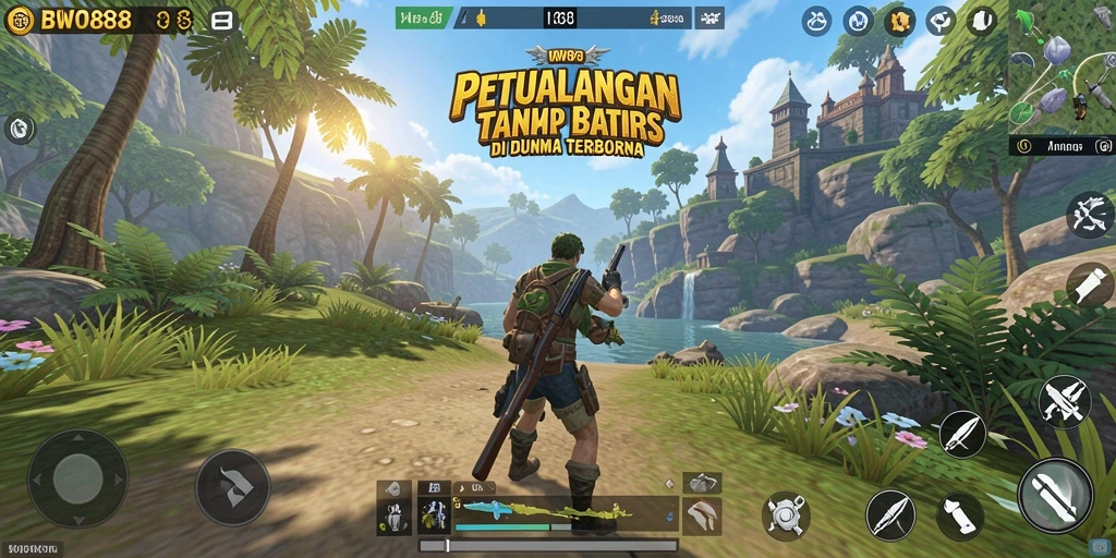 Tampilan gameplay BWO888 yang memukau di dunia terbuka.