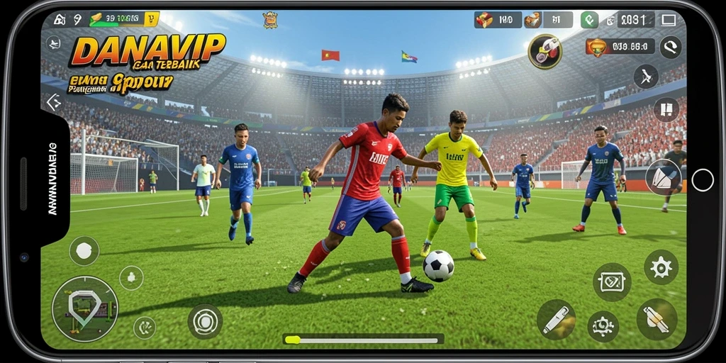 Tampilan gameplay seru DANAVIP dengan pertandingan olahraga yang mendebarkan.