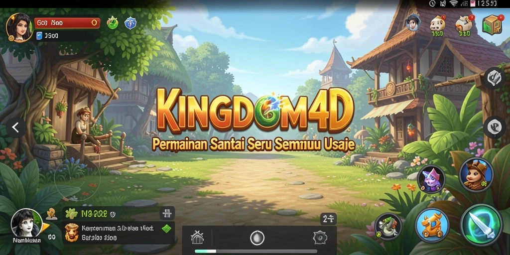 Screenshot KINGDOM4D menunjukkan gameplay santai dan menawan.