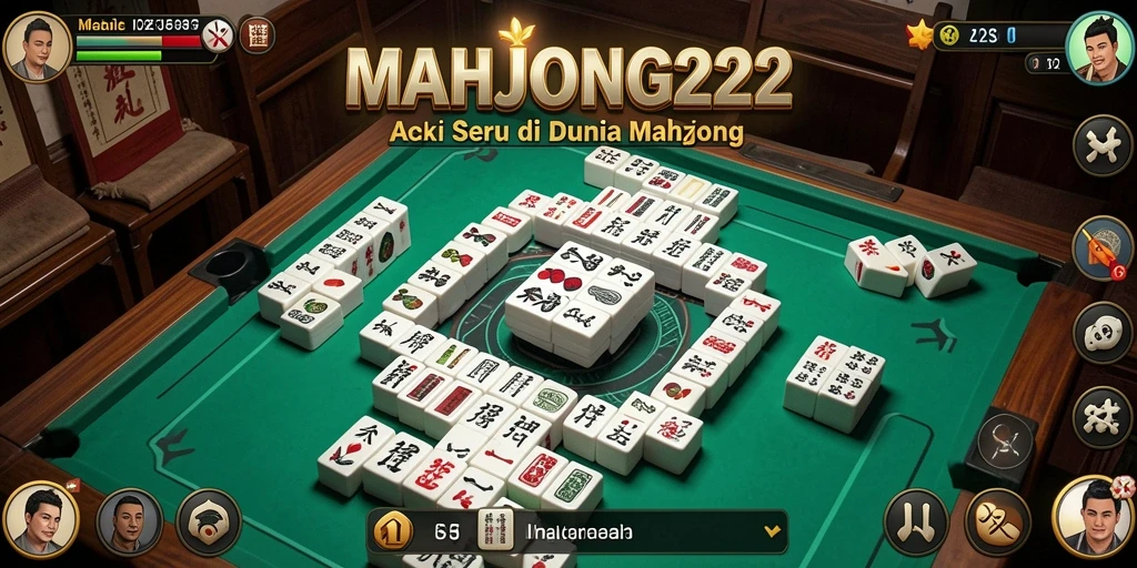 Screenshot menampilkan pertandingan seru dalam gameplay Action MAHJONG222.