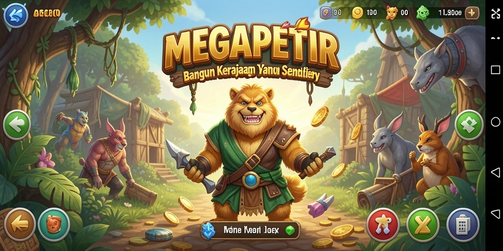 Screenshot gameplay menampilkan interaksi manajemen bisnis di MEGAPETIR.