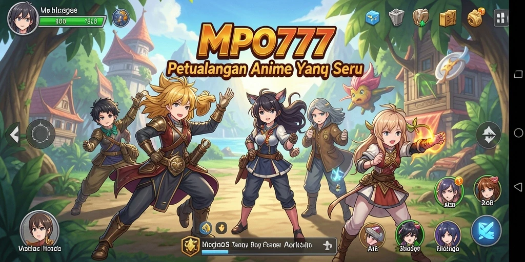 Tampilan gameplay seru di MPO777 dengan karakter anime ikonik.