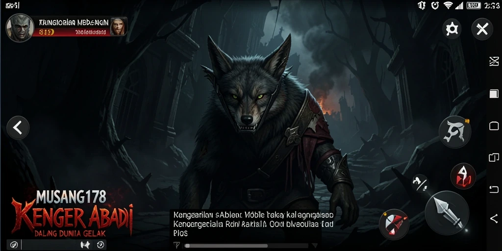 Screenshot menunjukkan momen menakutkan dalam gameplay MUSANG178.