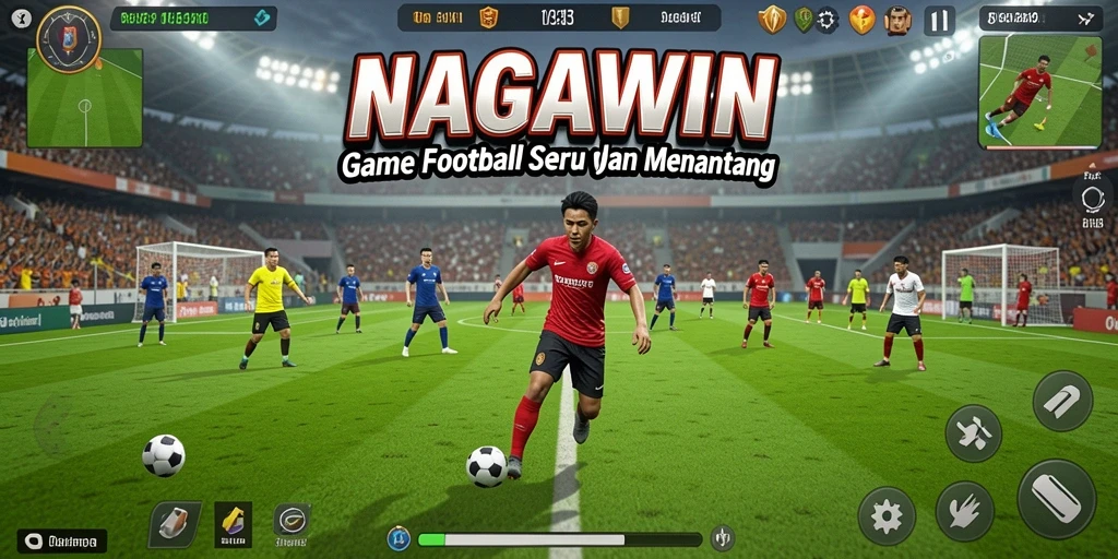 Gameplay seru dari NAGAWIN dengan aksi sepak bola yang mendebarkan.