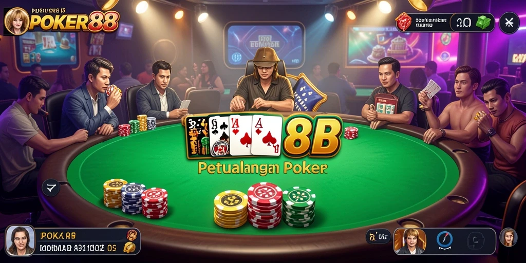 Tampilan gameplay seru POKER88 dalam petualangan poker yang mendebarkan.