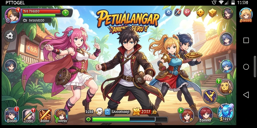 Screenshot gameplay PTTOGEL menampilkan karakter anime yang menarik.