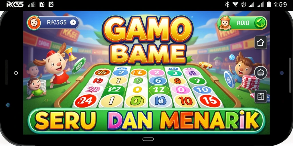 Screenshot RK55 menunjukkan pengalaman gameplay Bingo yang menarik dan seru.