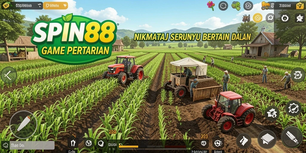 Tampilan gameplay SPIN88 dengan sistem bertani yang menarik dan interaktif.