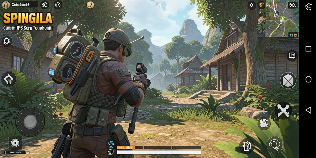 Screenshot gameplay SPINGILA menampilkan aksi pertempuran yang seru dan dinamis.
